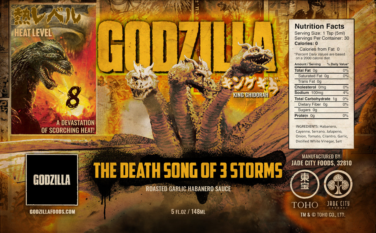 King Ghidorah's The Death Song of Three Storms : Roasted Garlic Habanero Hot Sauce
