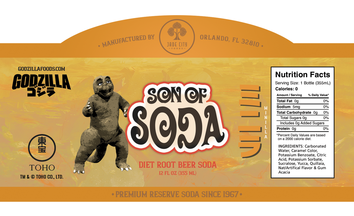 Minilla's Son Of Soda : Diet Root Beer Soda
