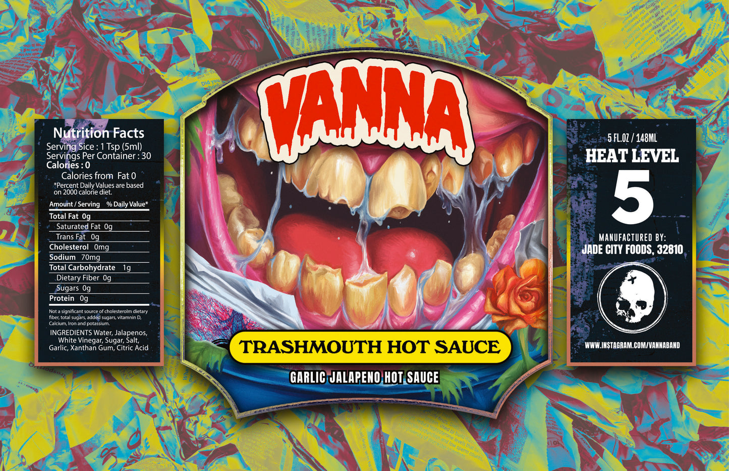 Vanna Trashmouth : Garlic Jalapeño Hot Sauce
