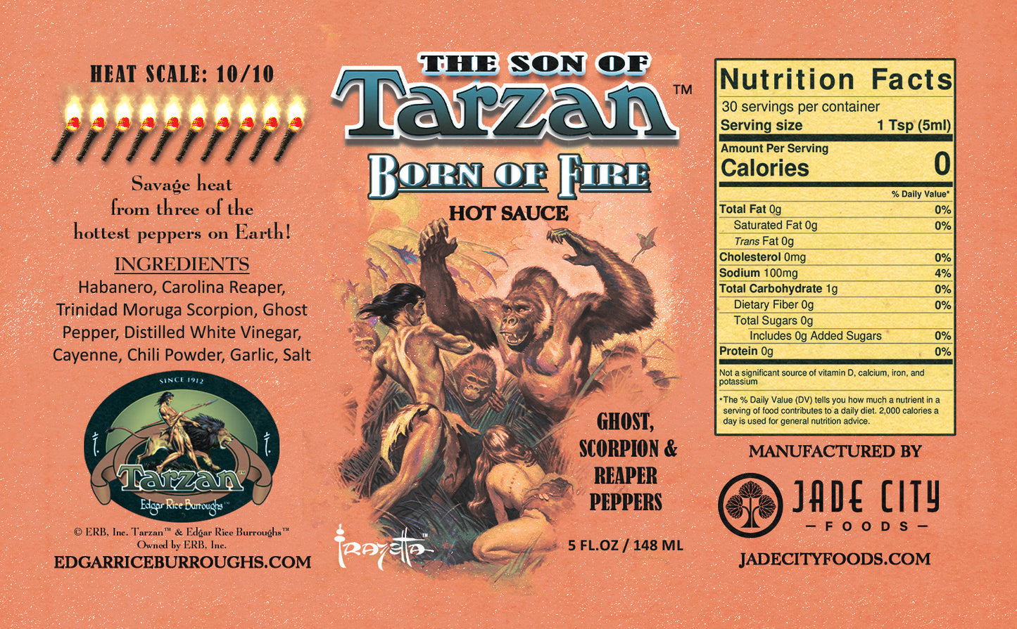 The Son of Tarzan's Born of Fire : Ghost, Scorpion, and Reaper Pepper Sauce
