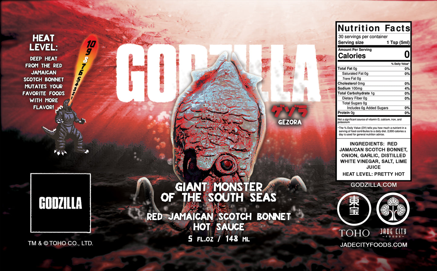 Gezora's Giant Monster of the South Seas: Red Jamaican Scotch Bonnet Hot Sauce