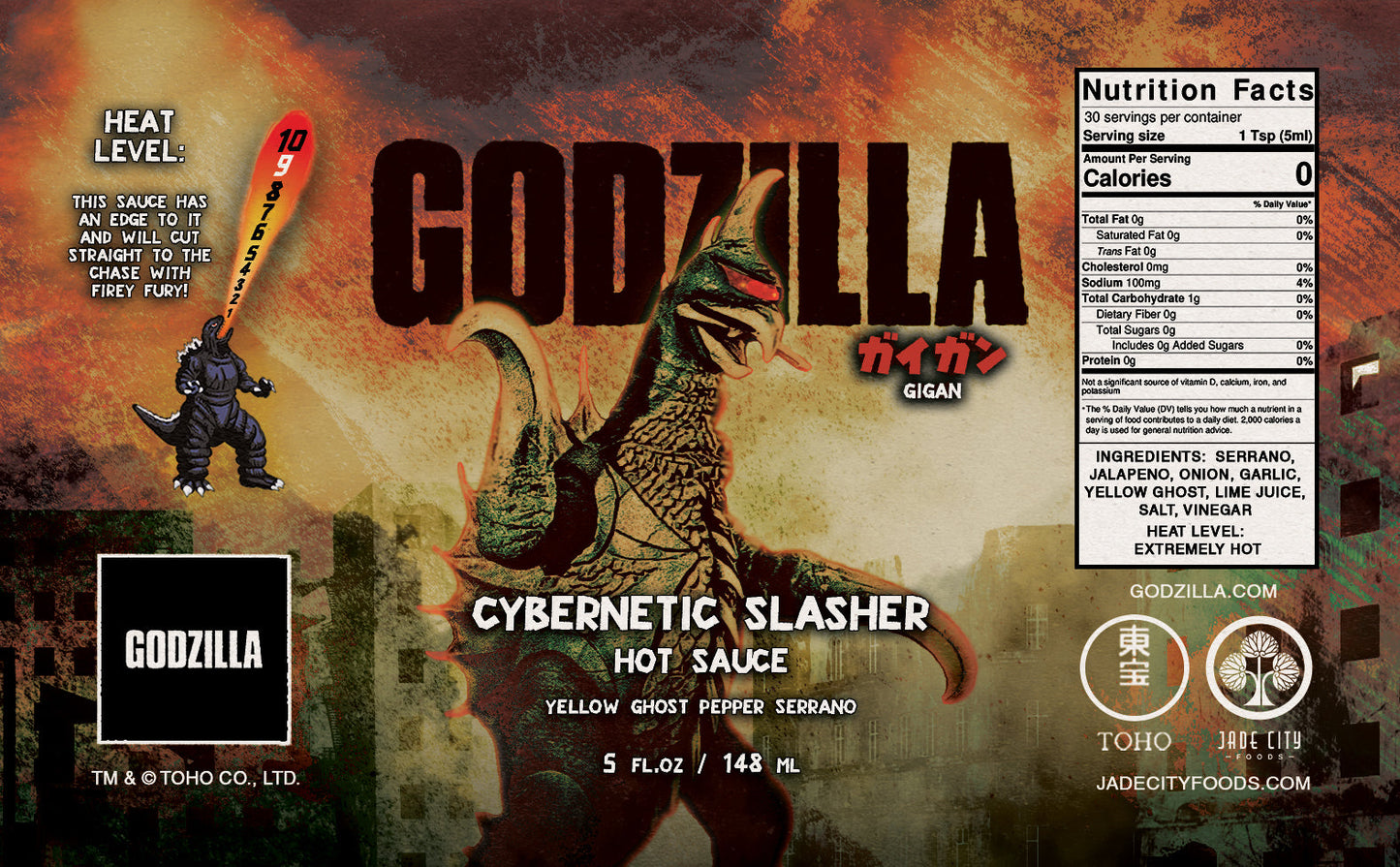 Gigan's Cybernetic Slasher : Yellow Ghost Pepper Serrano Hot Sauce