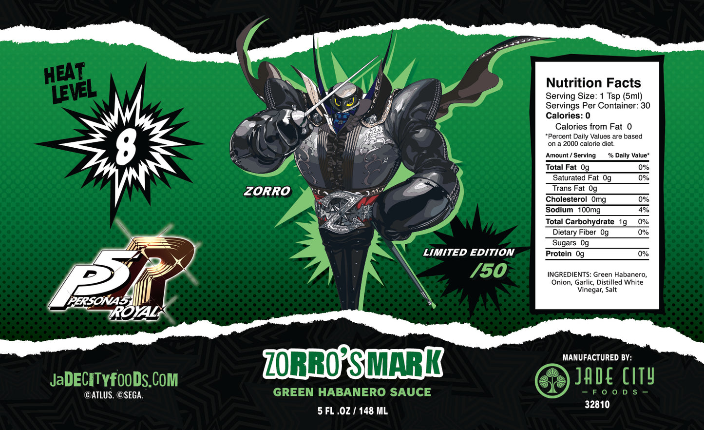 Zorro's Mark : Green Habanero Sauce
