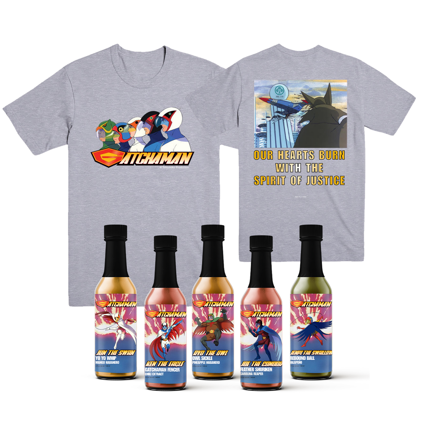 Gatchaman Tee Hot Sauce Combo