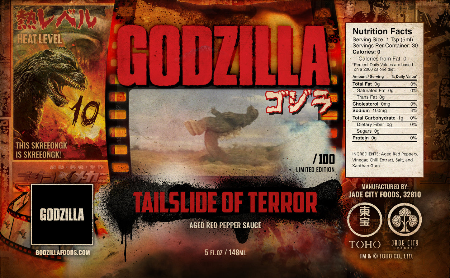Godzilla's Tailslide of Terror: Limited Edition Aged Red Pepper Sauce