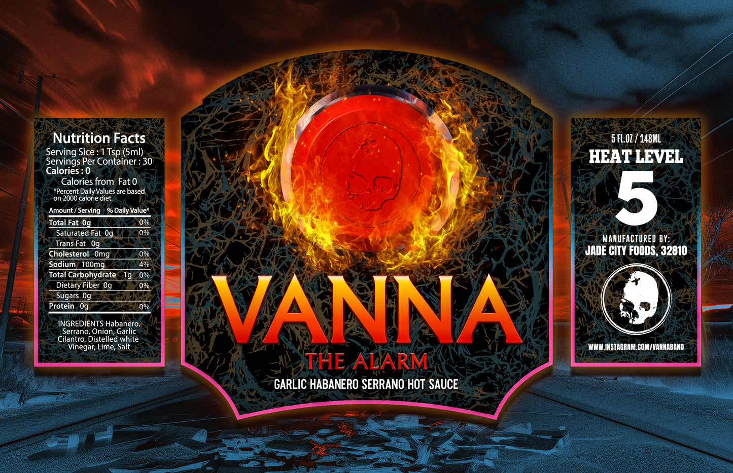 Vanna The Alarm : Garlic Habanero Serrano Hot Sauce