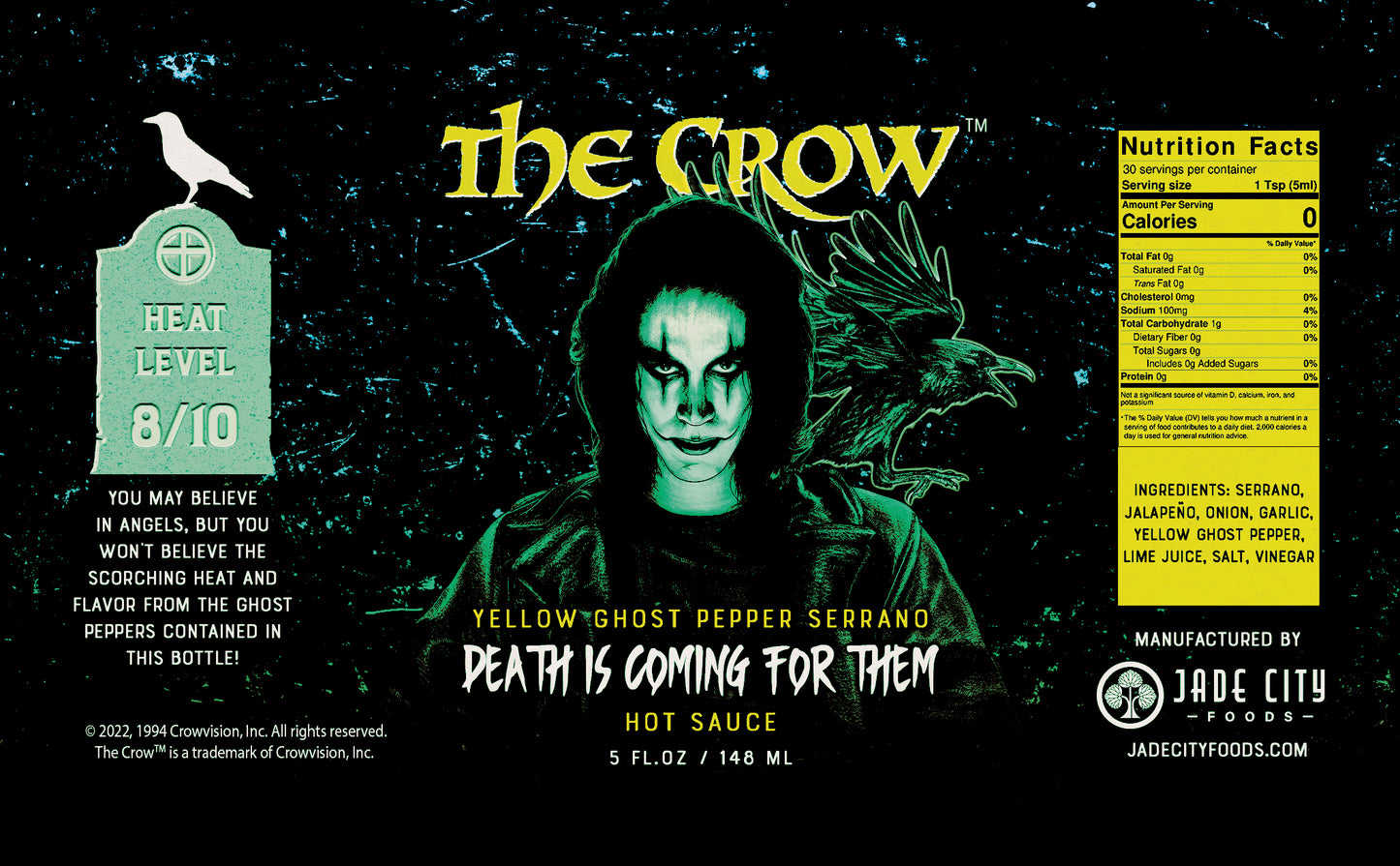 THE CROW™ Death Is Coming For Them: Yellow Ghost Pepper Serrano Sauce