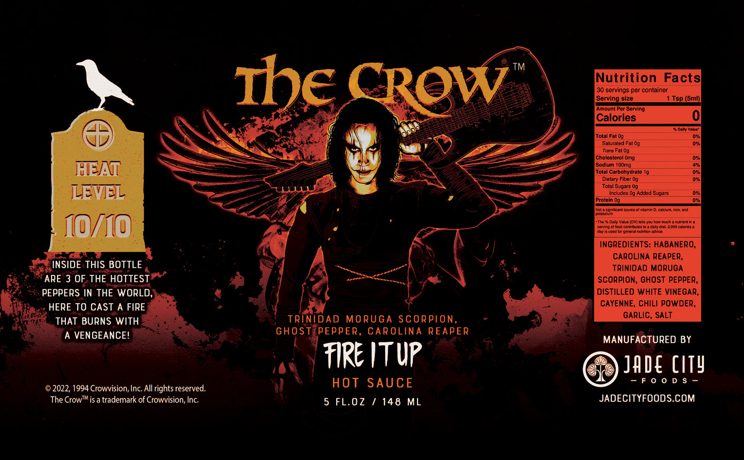 THE CROW™ Fire It Up: Trinidad Moruga Scorpion, Ghost Pepper, Carolina Reaper Sauce